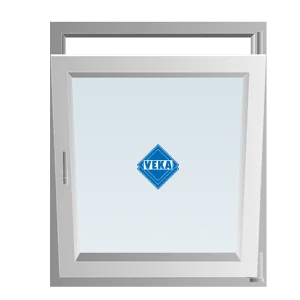 Ventana oscilobatiente de una hoja en posición de apertura superior de Sabaya